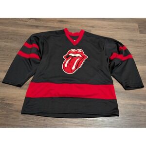 Vintage 1994 Rolling Stones Brockum Hockey Jersey Black Red Voodoo Lounge L/X‎